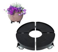 Froadp Rouleau pour plantes rond avec roues pivotantes à 360° et panneau en polypropylène antidérapant - Taille réglable 39-52 cm - Capacité de charge jusqu'à 300 kg (noir)