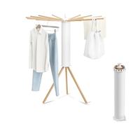 Froadp Séchoir à linge avec 16 barres de séchage en bois pliable - Portable - Octopus - Peu encombrant - Pour balcon, chambre à coucher, maison