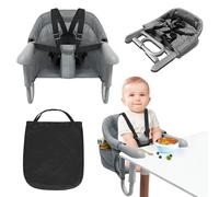 Froadp Siège de Table Pliable Bébé avec Sangles Fixation Sécurisées pour Tout-Petit Portatif D'enfant Accessoires Chaise Haute avec Barres de Montage Réglables pour Maison et Voyage (Gris)