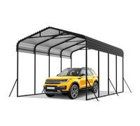 Froadp Tente de voiture d'extérieur | Tente de camping en métal | Noir | Abri de voiture en métal | Abri de voiture en métal | Ombre avec toit en métal galvanisé pour voiture Protection en plein air