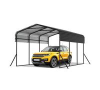 Froadp Tente de voiture d'extérieur | Tente de camping en métal | Noir | Abri de voiture en métal | Ombre avec toit en métal galvanisé pour voiture | Protection en plein air
