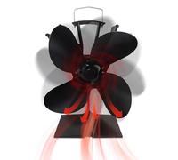 Froadp Ventilateur Poele à Bois Ventilateur Cheminée avec 4 Pales Sans Électricité Diffuseur d'Air Chaud Ventilateur de Poêle à Faible Bruit pour Poêle à Bois Cheminée Gaz Bûche Poêle à Granulés