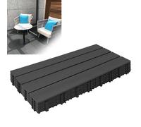 Froadp WPC Revêtement de sol Extérieur, 60x30cm Dalles de Terrasse Set, Carreaux de Jardin Imperméable avec Système de Drainage, Carrelage Clipsable Antidérapants pour Balcon(1m², Anthracite)