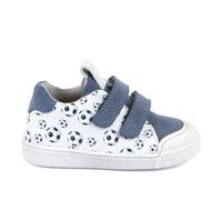 Froddo G2130316-61 Chaussures basses pour garçon en cuir naturel avec motif football plat fermeture Talon stable Semelle élastique Bleu et blanc, Blanc/bleu., 23 EU