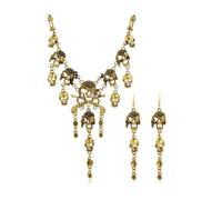 Frodete Bijoux de pirate pour femme - Accessoires de costume de pirate - Collier squelette - Boucles d'oreilles - Halloween - Robe de pirate - Chemise pour femme