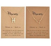 Frodete Collier zodiaque pour femme - Collier avec 12 constellations - Bélier, Taureau, Gémeaux, Cancer, Lion, Vierge, Balance, Scorpion, Sagittaire, Capricorne, Verseau, Poissons, Cadeau