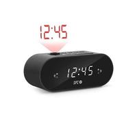 Frodi max - radio-réveil compact avec projecteur réglable, grand bouton de snooze/sleep, double alarme, écran xl, pile secours