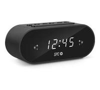 SPC Frodi - Kompakter Radiowecker mit LED-Display, FM-Radio, 10 Speicher und 2 Alarmfunktionen, Radiowecker Digital - Schwarz