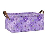 FRODOTGV Bacs de rangement ouverts pour placard, chambre à coucher, cuisine, pensées violettes, taille S