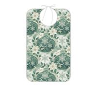 FRODOTGV Bavoir d'alimentation pour personnes âgées - Grand bavoir imperméable réutilisable avec une poche pliable pour les personnes âgées, cadeau vert émeraude