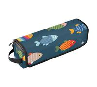 FRODOTGV Beau motif coloré poisson icônes 2 en 1 étui de voyage et tapis résistant à la chaleur avec fermeture éclair anti-poussière sac de voyage pour fer à friser chaud fer à friser fer à lisser