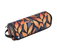 FRODOTGV Blue Peach Leafs Sac de voyage pour outils capillaires avec tapis en fer imperméable pour fer à lisser, fer à friser, sèche-cheveux et rangement essentiel pour femme