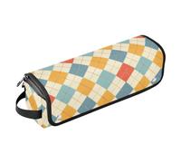 FRODOTGV Carreaux colorés 2 en 1 Organiseur d'outils pour cheveux avec coussinet résistant à la chaleur Grande capacité Organiseur d'outils pour cheveux pour fers plats, lisseurs, fers à friser Sac de