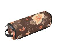 FRODOTGV Cartoon Begonia Brown Sac de voyage pour fer à friser pour femme - Organiseur portable pour outils de coiffure et tapis résistant à la chaleur avec fermeture éclair pour fer à lisser