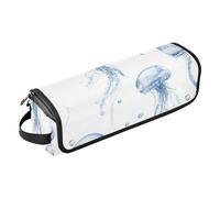 FRODOTGV Chic Jellyfish White_1 Sac de voyage pour outils de cheveux chauds et tapis résistant à la chaleur pour femme Étanche Accessoires Organisateur pour fers plats, lisseurs