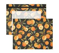 FRODOTGV Cute Nectarines Lot de 2 trousses à crayons avec 3 œillets renforcés pour classeur à 3 anneaux