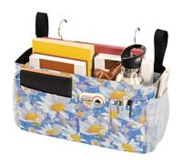 FRODOTGV Daisy Sac de rangement à suspendre avec sangles fixes et porte-bouteille d'eau pour chambre à coucher, loft, tente, rideau, étagère de lit superposé, accessoires