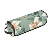 FRODOTGV Esthétique Lily Vert Sauge Hot Hair Tools Sac de voyage pour femme, sacs de rangement imperméables et tapis résistant à la chaleur pour fers plats, outils chauds et accessoires de soins