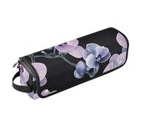 FRODOTGV Esthétique Orchidée Noire Femmes Hot Hair Tools Travel Bag Portable Open Flat Bags with Heat Resistant Mat For Flat Irons Hot Tools and Haircare Accessories