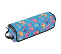 FRODOTGV Étui de voyage 2 en 1 pour fer à friser avec broderie abeille, papillon, fleurs, grands sacs de rangement et tapis résistant à la chaleur avec fermeture éclair pour fers plats, fers à lisser
