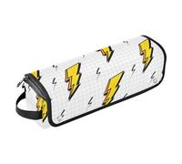 FRODOTGV Étui de voyage 2 en 1 pour fer à friser avec tapis amovible résistant à la chaleur, boulons éclair jaunes et blancs pour fer à friser, fer à lisser, sèche-cheveux plat, Vintages Lightning