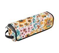 FRODOTGV Étui de voyage 2 en 1 pour fer à friser de grande capacité avec tapis résistant à la chaleur pour fer à repasser plat, outils chauds et accessoires de soins capillaires, motif floral d'été,