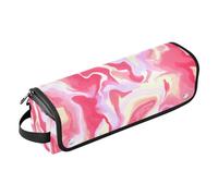 FRODOTGV Étui de voyage 2 en 1 pour fer à friser imperméable et tapis résistant à la chaleur avec fermeture éclair pour fer plat, fer à lisser, fer à friser, motif abstrait en acrylique dessiné à la