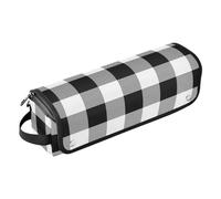 FRODOTGV Étui de voyage 2 en 1 pour fer à friser pour femme avec tapis de fer, motif écossais blanc et noir pour fer à repasser plat, fer à lisser, fer à friser, Motif écossais blanc et noir, 1 Size