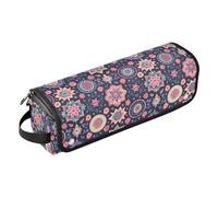 FRODOTGV Étui de voyage imperméable 2 en 1 pour fer à friser et tapis résistant à la chaleur avec fermeture éclair pour accessoires de fer à lisser, sèche-cheveux, motif dinosaure, Fleurs mandala