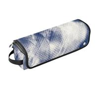 FRODOTGV Étui de voyage transparent 2 en 1 pour fer à friser avec tapis résistant à la chaleur, étui de voyage pour femme, étui de voyage étanche pour fer à friser, Encre à l'alcool Indigo