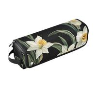 FRODOTGV Étui de voyage vintage Narcisse noir pour femme avec fer à friser portable et tapis résistant à la chaleur avec fermeture éclair pour outils chauds, fers plats, volumateur de cheveux, 1 Size