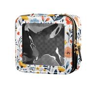 FRODOTGV Fleurs de printemps pivoines Lys de la Vallée Jacinthes blanc transparent mini trousse de maquillage, 16, 1 taille, 16, 1 Size