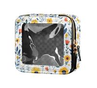 FRODOTGV Fleurs Jacintos Begonia Romarin Blanc Transparent Trousse de maquillage, 05, 1 talla