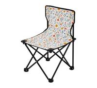 FRODOTGV Florals Dahlia Anémone Papillons Abeilles Chaise de camping pliante ultra légère avec sac de transport Chaise de pêche sur glace pour intérieur et intérieur Blanc