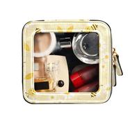 FRODOTGV Flying Bees Happy Good Luck Daisy Mini trousse de maquillage étanche de voyage pour soins de la peau Transparent, Flying Bees Happy Good Luck Daisy, 1 Size