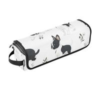 FRODOTGV Funny Boston Terrier Dogs Sac de voyage pour outils de cheveux chauds et tapis résistant à la chaleur avec fermeture éclair anti-poussière Sac de voyage pour fer plat, fer à lisser, fer à