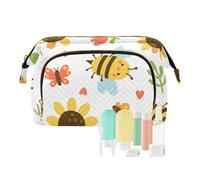 FRODOTGV Grande trousse de maquillage avec motif papillon et inscription « Happy Good Luck Cottage » - Organiseur de voyage - Pour femme, Happy Good Luck Cottage Papillon, 1 Size