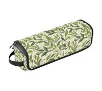 FRODOTGV Green Branch Étui de voyage 2 en 1 pour femme avec motif olive et tapis résistant à la chaleur pour fer à friser et sèche-cheveux