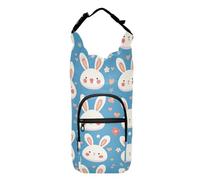 FRODOTGV Little Bunny Face Porte-bouteille bleu peu encombrant avec sangle pour bouteilles d'eau de 50/61/81/1,2 l