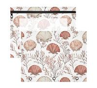 FRODOTGV Lot de 2 pochettes esthétiques rouges festonnées avec 3 œillets renforcés et 3 trous de poche pour papier A4, fournitures scolaires pour enseignants