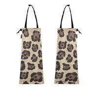 FRODOTGV Lot de 2 sacs poubelle de voiture à suspendre, imitation peau de léopard, sac poubelle pour camion ou voiture