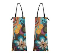 FRODOTGV Lot de 2 sacs poubelle de voiture, motif de fleurs colorées de dessin animé, sac poubelle de camion