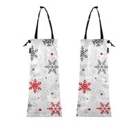 FRODOTGV Lot de 2 sacs poubelle de voiture, motif de Noël, grands petits flocons de neige, sacs poubelle pour camion