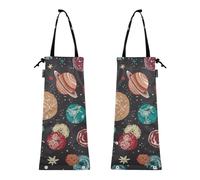 FRODOTGV Lot de 2 sacs poubelle de voiture pour camion, sacs poubelle pour voitures, conteneurs à ordures de voiture, planètes dessinées à la main, espace