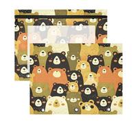 FRODOTGV Lot de 2 trousses à crayons géantes avec 3 œillets renforcés et 3 trous de poche pour lettres A4