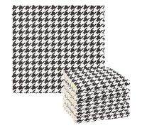 FRODOTGV Lot de 6 torchons en microfibre motif pied-de-poule noir et blanc pour la cuisine, les vacances, le camping