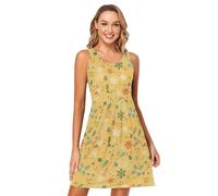 FRODOTGV Merry Christmas Snowflake Rouge Vert Femmes Tank Sun Dress Swing A-Line Vacances Robe d'été décontractée, Flocon de neige Merry Christmas rouge vert, Taille S