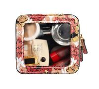FRODOTGV Mini trousse de toilette transparente avec œillets - Fleurs et feuilles, Brosse à gribouiller fleurs et feuilles d'oeillet, 1 Size