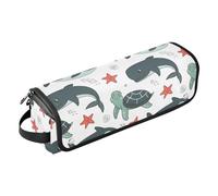 FRODOTGV Motif sans couture sur le thème marin tueur 2 en 1 organisateur d'outils capillaires et tapis résistant à la chaleur avec fermeture éclair accessoire de voyage étanche portable ouvert plat