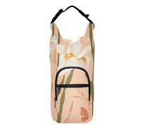 FRODOTGV Nature Flowers Peach Petit sac à dos avec porte-bouteille d'eau multi-tailles pour bouteille d'eau Porte-ceinture Convient aux bouteilles de 50/61/81/1,2 l